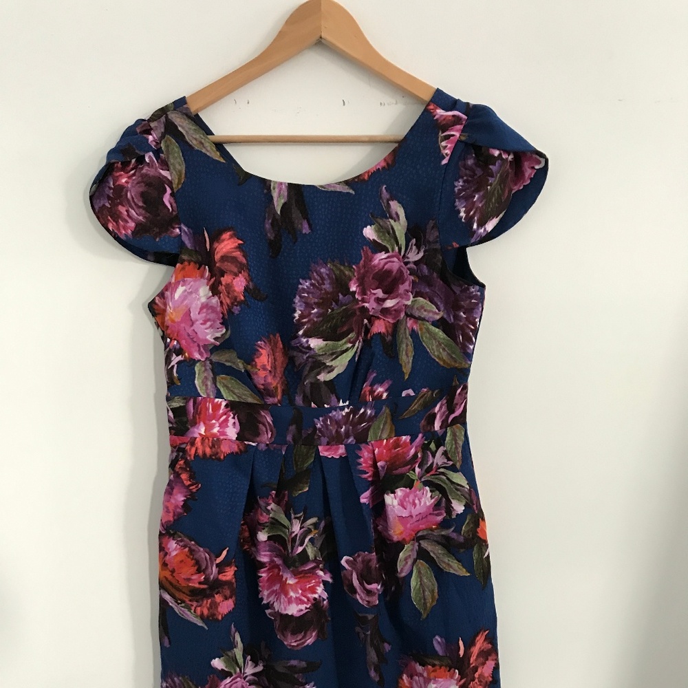 Anthropologie Blue Floral Dress